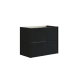 Suuri kylpyhuoneen inspiraatio mustasta tammesta valmistetuilla kylpyhuonekalusteilla, tyylikäs kaksinkertainen pesuallas, neliskulmaiset peilit ja valkoiset laatat geometrisella kuviolla antavat valoisan, symmetrisen ja klassisen ilmeen.