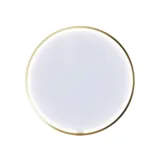 Suuri ja romanttinen kylpyhuone pyöreällä peilillä kultareunalla