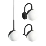 Kylpyhuone, jossa on viisto katto, inspiraatio pienellä valkoisella turhamaisuusyksiköllä ja korkealla kaapilla, jossa on pyöreät mustat kahvat, sekä kauniilla pyöreällä peilillä, oranssit laatat antavat raikkaan ja modernin ilmeen.