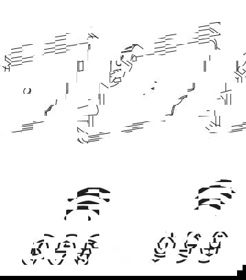 Suuri kylpyhuoneinspiraatio pohjoismaiseen tyyliin vaaleansinisillä kylpyhuonekalusteilla ja puutasolla, jossa tyylikäs pöytätason pesuallas, kalanruotoparketti luo valoisan ja klassisen tyylin