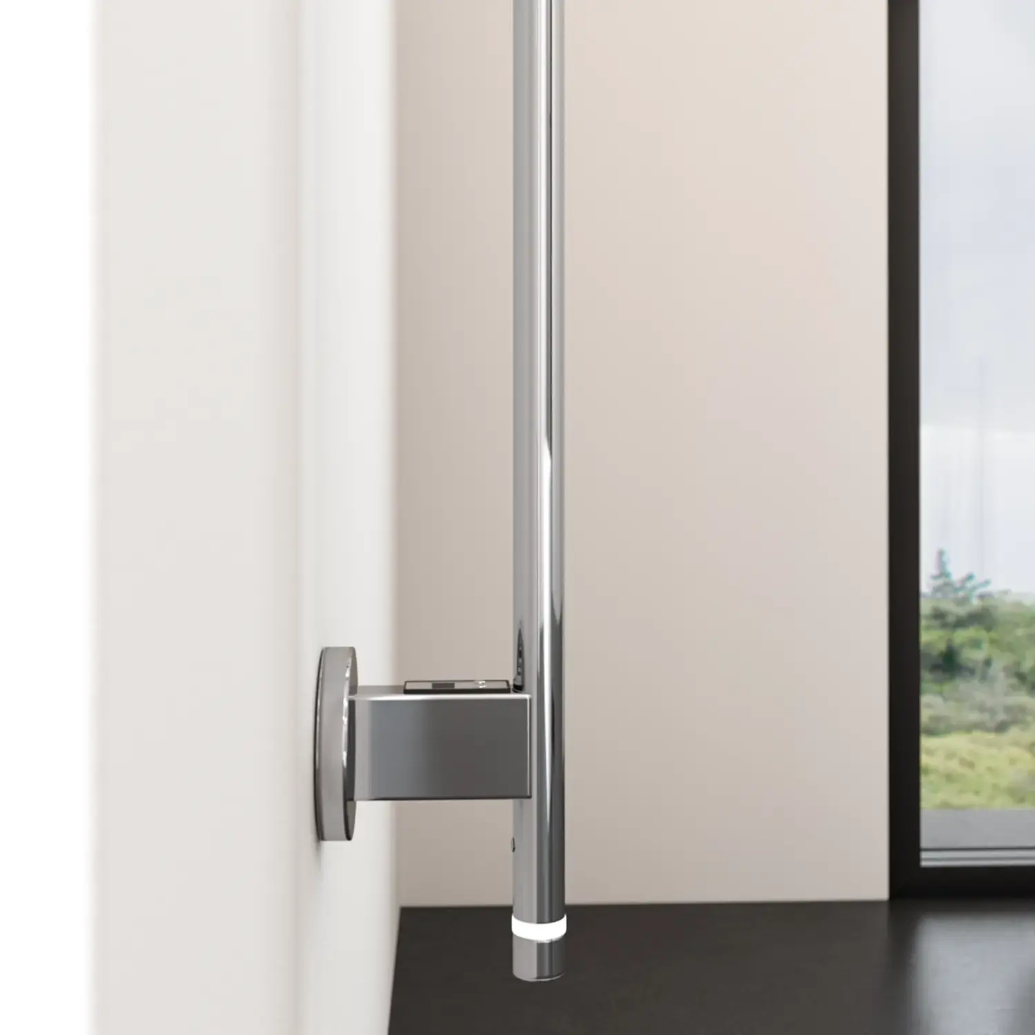 Kylpyhuoneen inspiraatio sähköisellä pyyhekuivaimella, joka jättää pyyhkeet ihanan lämpimiksi ja tekee kylpyhuonekokemuksesta ylellisen.